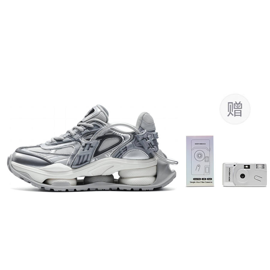 OGR R Line Voyager Rift Runner Low top Chunky Sneakers Unisex Laser Silver