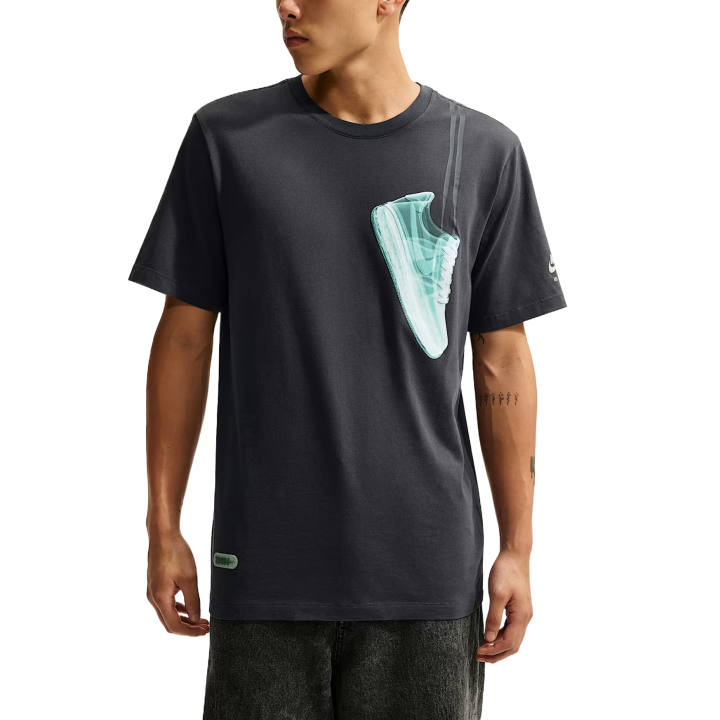 Nike Nike T Shirts Men's Anthracite Crew Neck Moderate Straight Fit