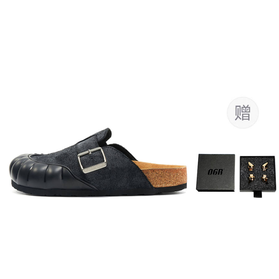 OGR OGR Closed Toe Slippers Unisex Black