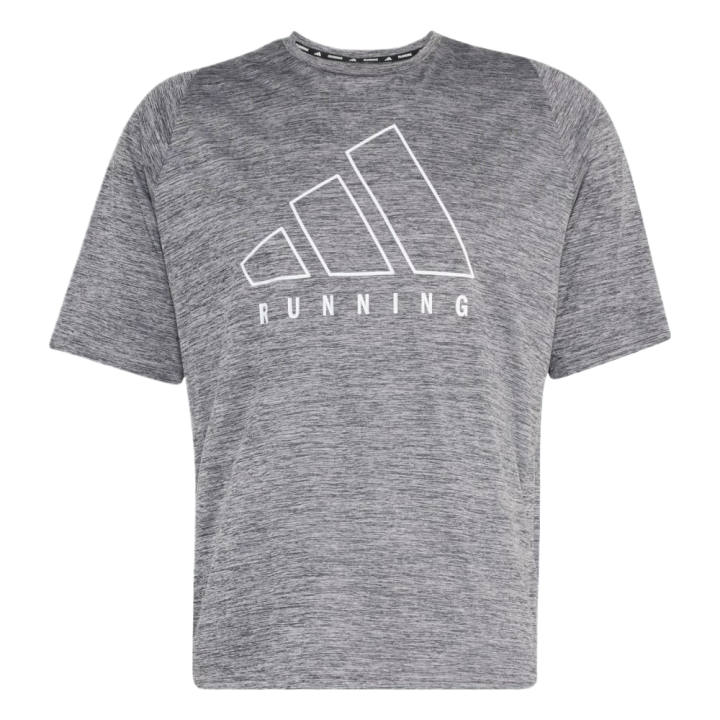 Adidas Adidas Running T Shirts Men's Honor Gray/Black Crew Neck Moderate