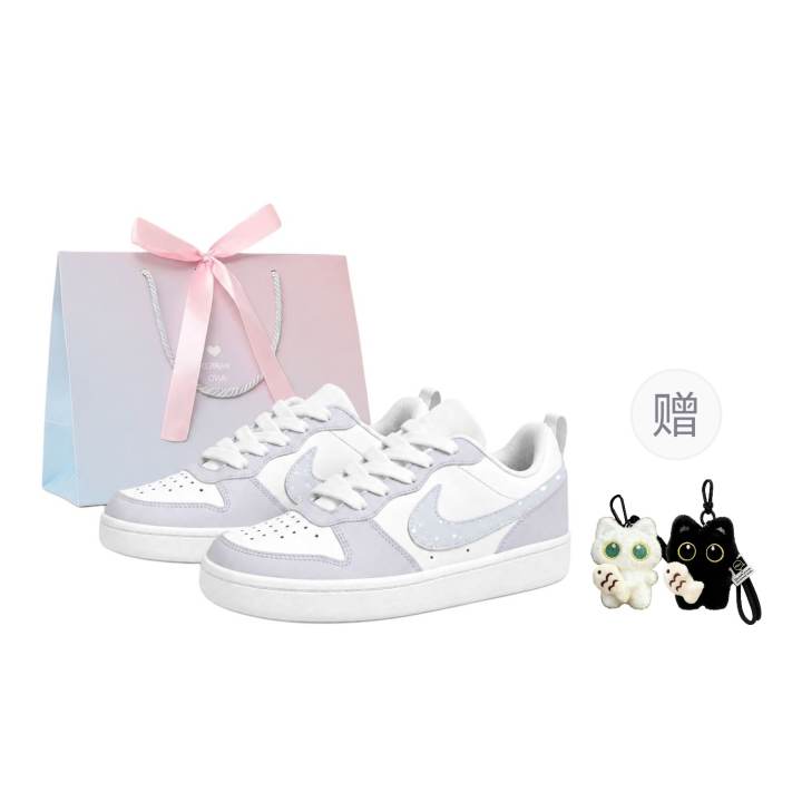 Nike Nike Court Borough 2 Skateboard Shoes Women's Low Top Pink And Blue