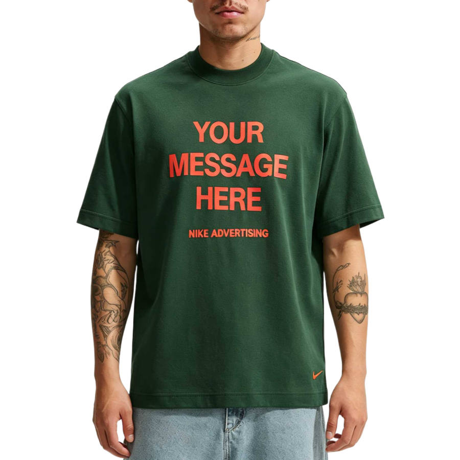 Nike Nike T Shirts Men's Fir Wood Crew Neck Moderate Straight Fit