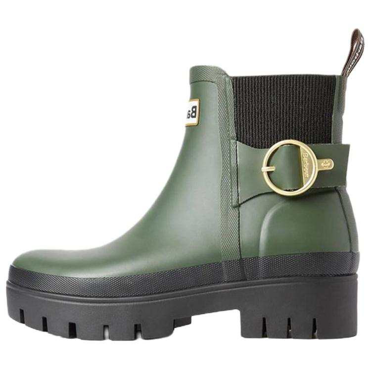 BARBOUR Rain Boots Women's High Top Olive Green