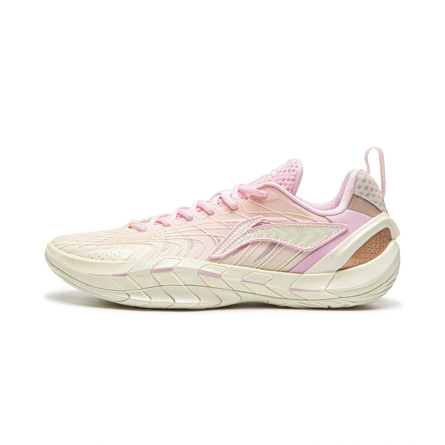 Li-Ning Li Ning Basketball Collection Basketball Shoes Men's Low Top Mother Of Pearl White/Cherry Blossom Pink