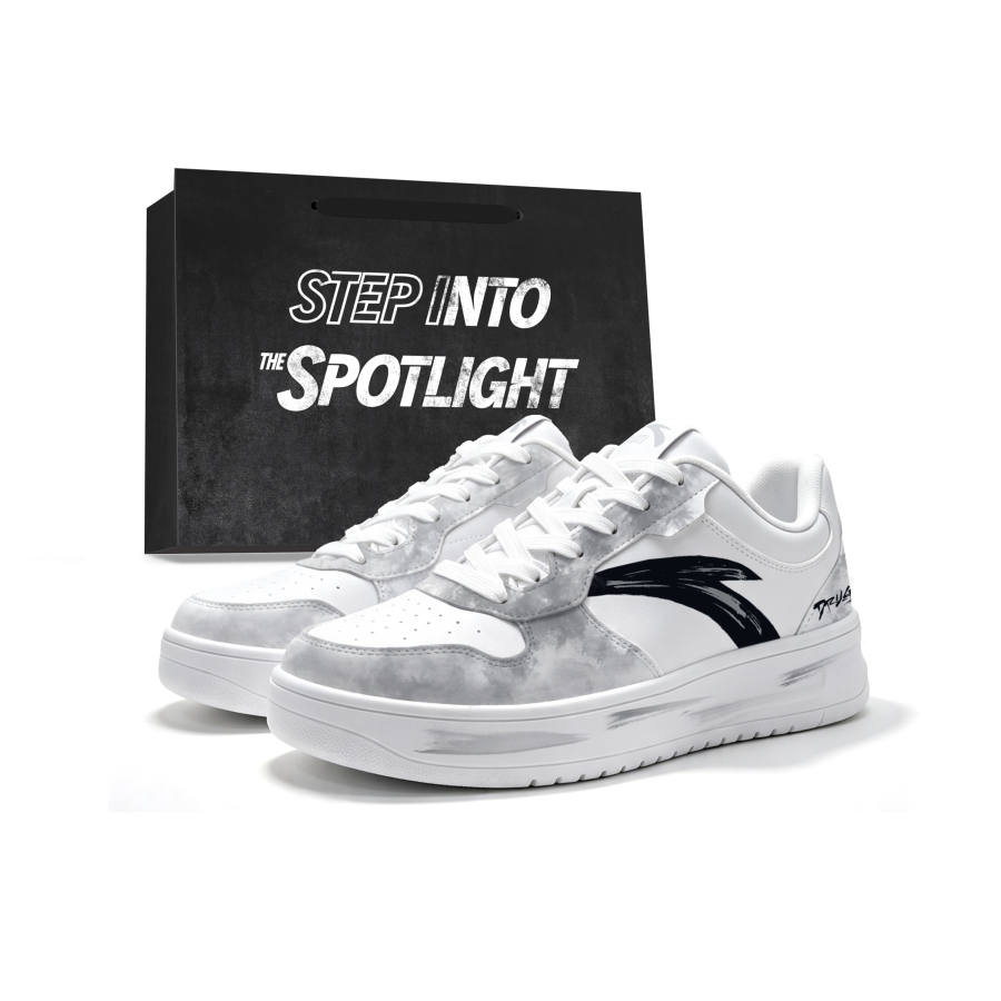 ANTA Easy Skateboard Shoes Unisex Low Top Gray/Black