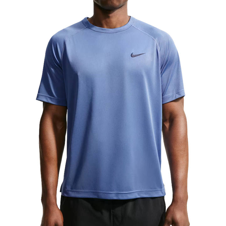 Nike Nike Quick Dry T Shirts Men's Indigo Storm/Black Crew Neck Moderate