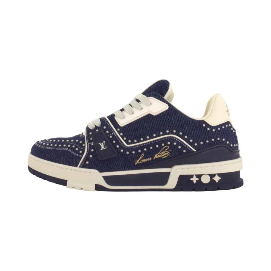 LOUIS VUITTON Trainer Low top Skateboard Shoes Men's Indigo