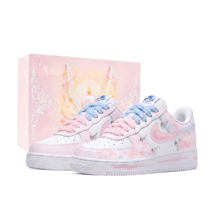 Nike Nike Air Force 107 Skateboard Shoes Unisex Low Top White/Pink/Blue