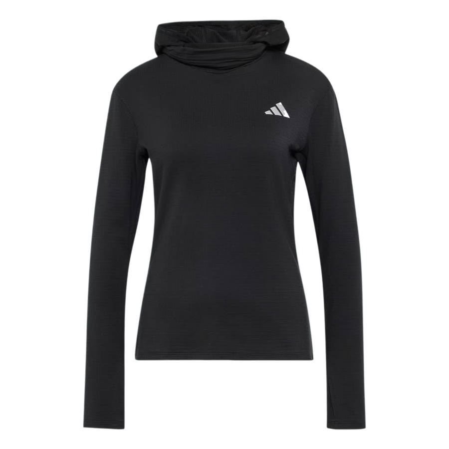 Adidas Adidas Running T Shirts Women's Black Hooded Non Detachable Moderate