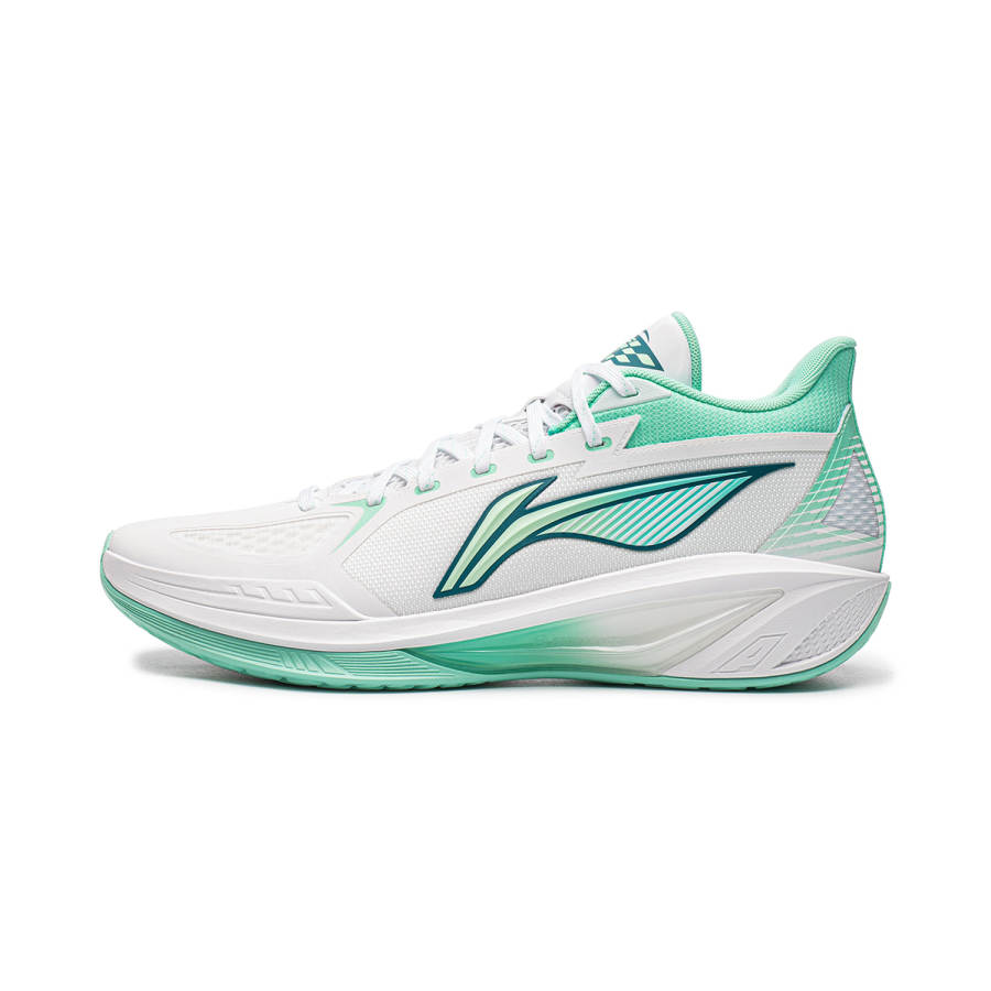 Li-Ning Li Ning Basketball Shoes Men's Low Top Standard White/Fluorescent Ice Cyan