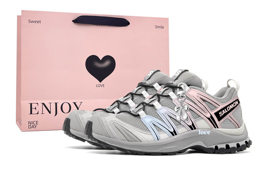 SALOMON XA PRO 3D Running Shoes Unisex Low Top Pink/Blue