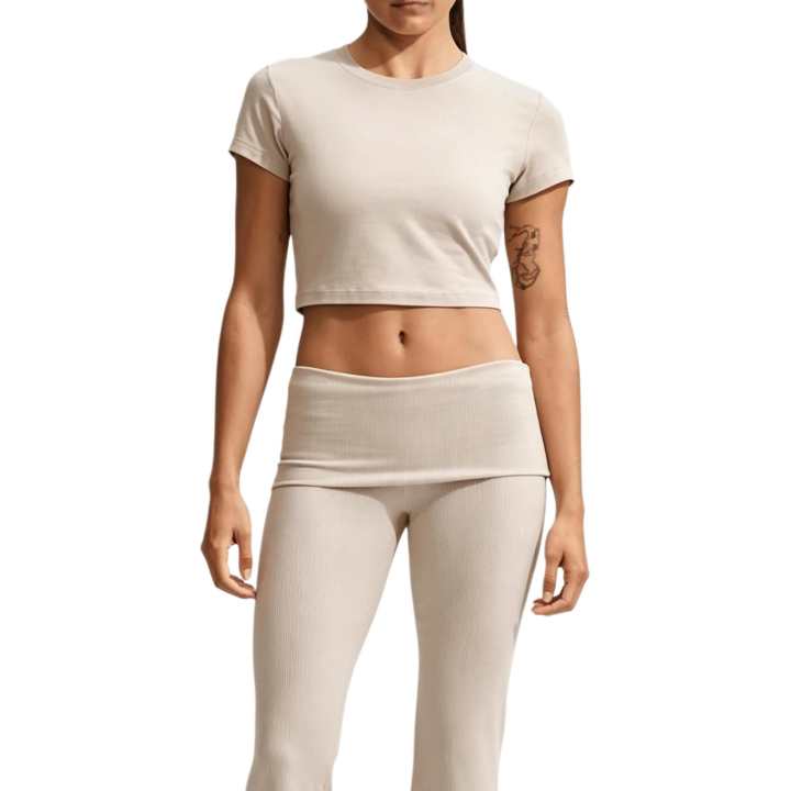 Nike Nike T Shirts Women's Beige Crew Neck