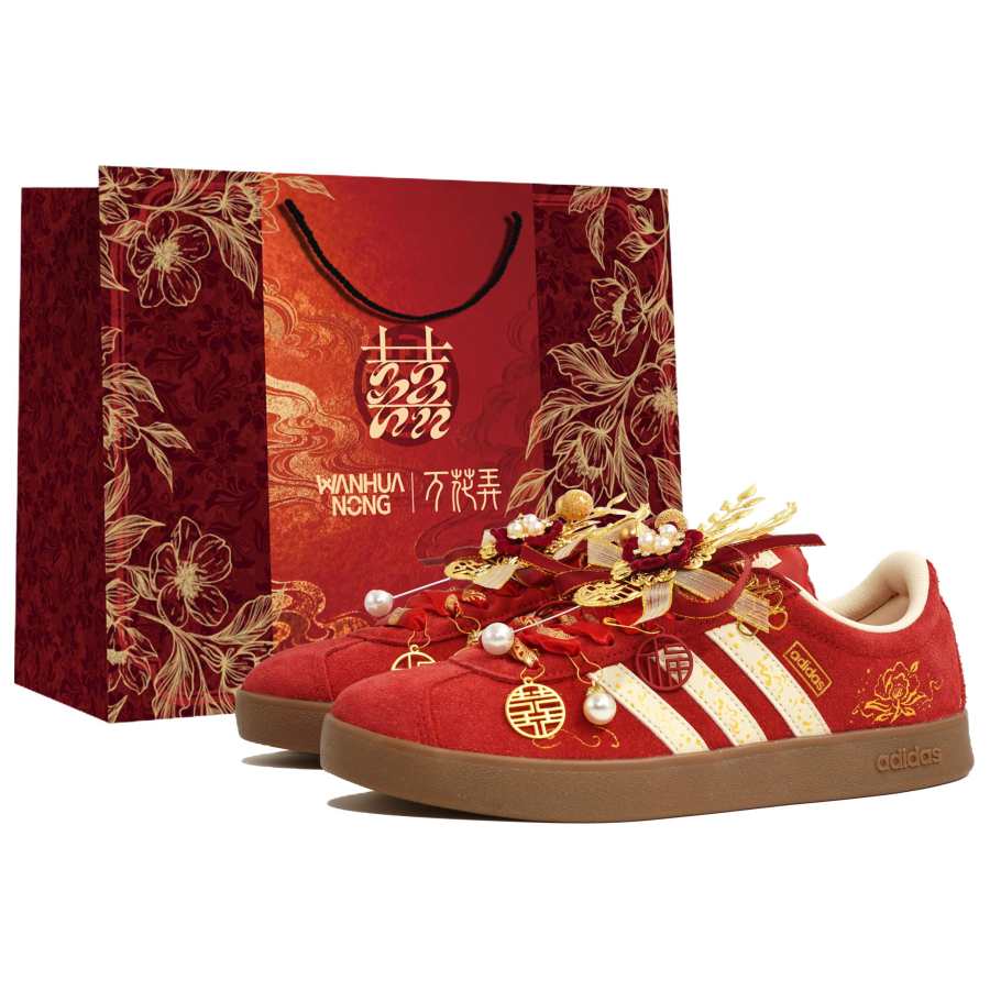 Adidas Adidas Vl Court Classic German Army Trainers Women's Low Top Red