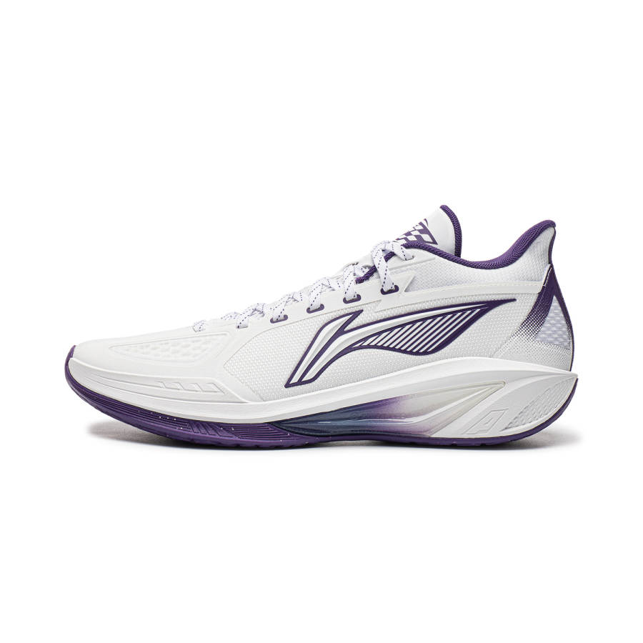 Li-Ning Li Ning Basketball Shoes Men's Low Top Standard White/Dark Fragrance Purple