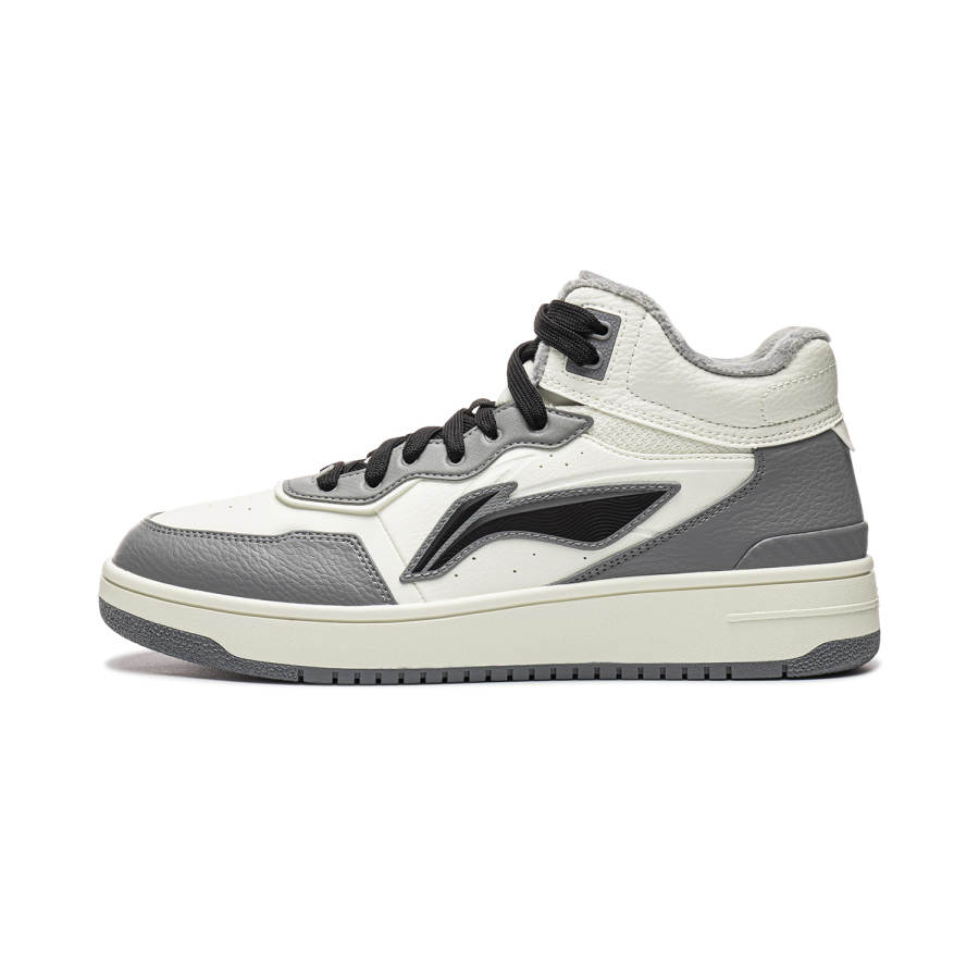Li-Ning Li Ning Sports Life Collection Skateboard Shoes Men's High Top Ivory/Smoke Gray