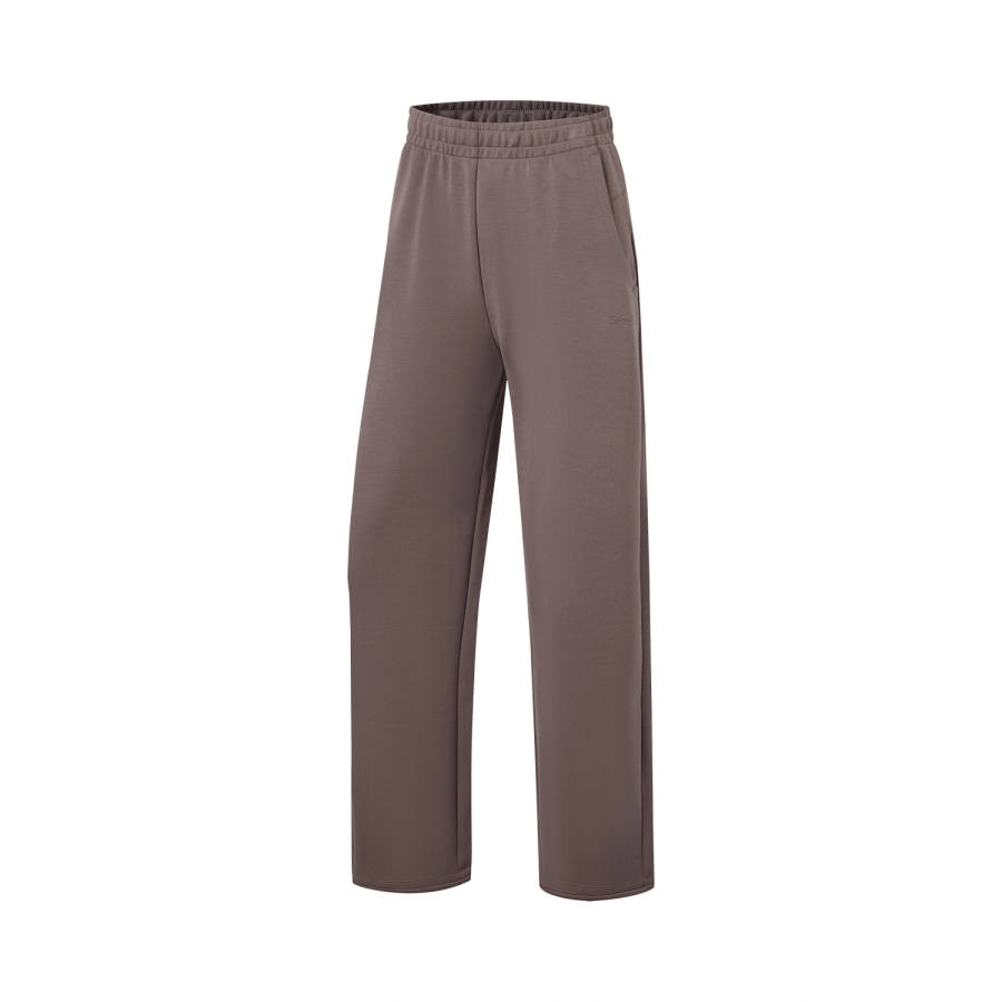 Li-Ning Li Ning Fitness Series Knitted Sweatpants Women's Agarwood Umber Moderate Straight Fit Pants
