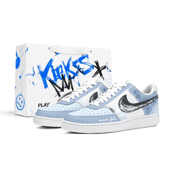 Nike Nike Court Vision Skateboard Shoes Men's Low Top Blue