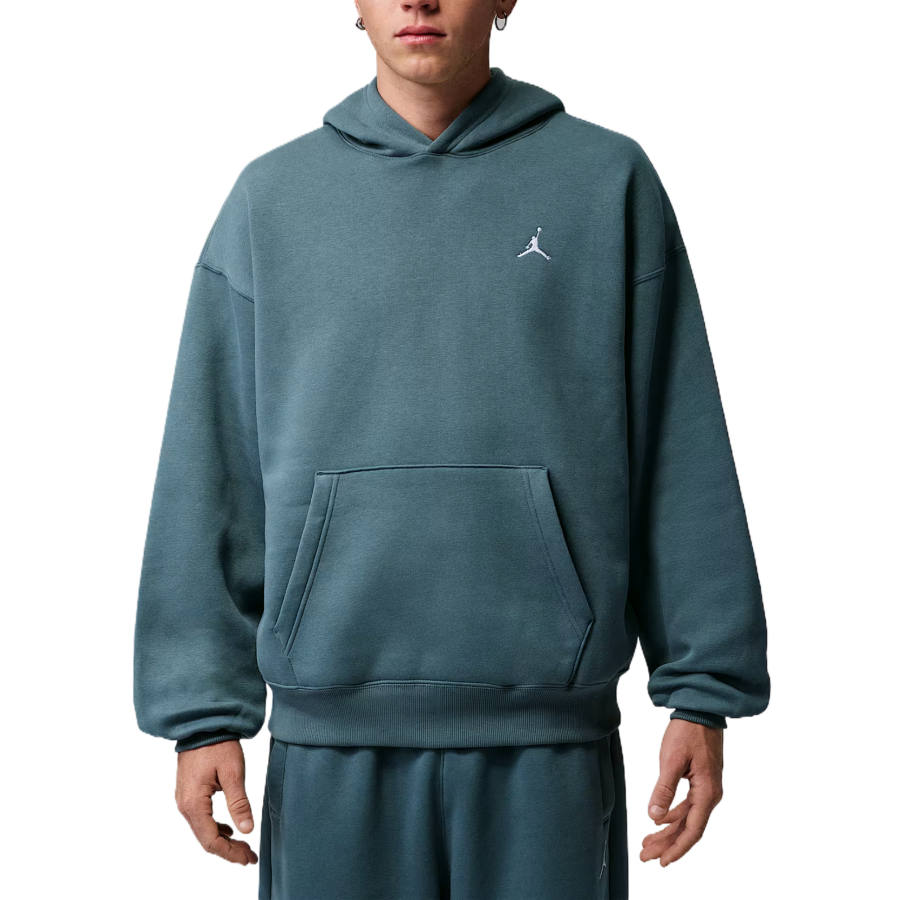 Jordan Jordan Brooklyn Fleece Sweatshirts Men's Gray Green/White Hooded Non Detachable Moderate