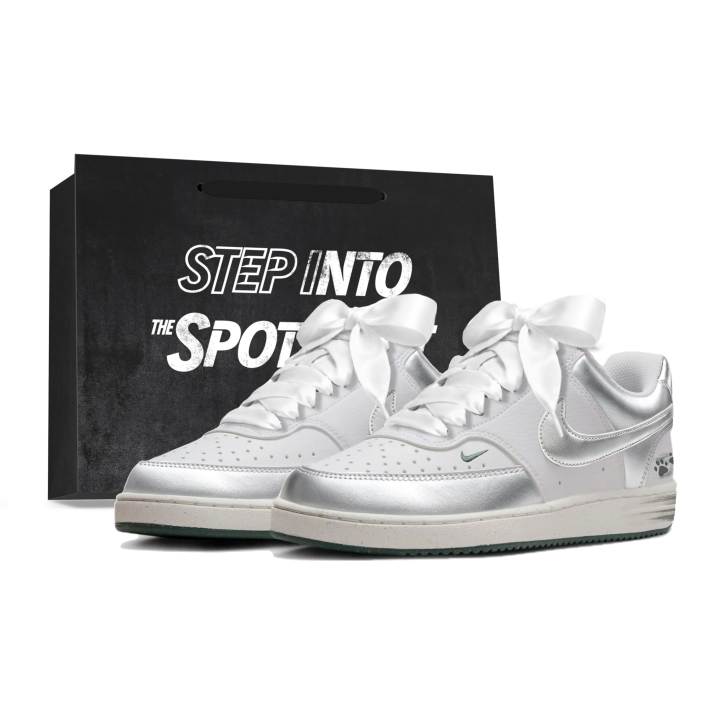 Nike Nike Court Vision Skateboard Shoes Women's Low Top Silver