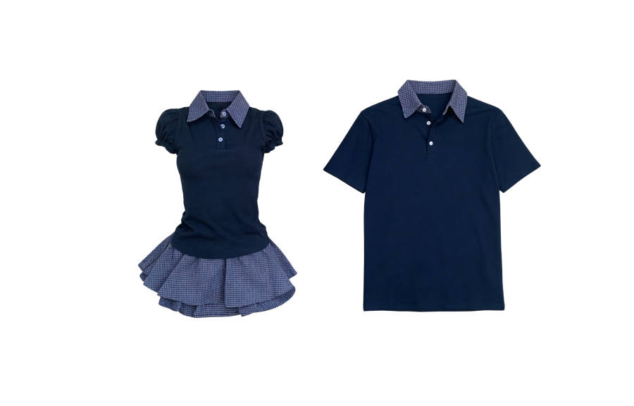 TUSHIFEI Couple Sets Women's Polo Collar Moderate Short