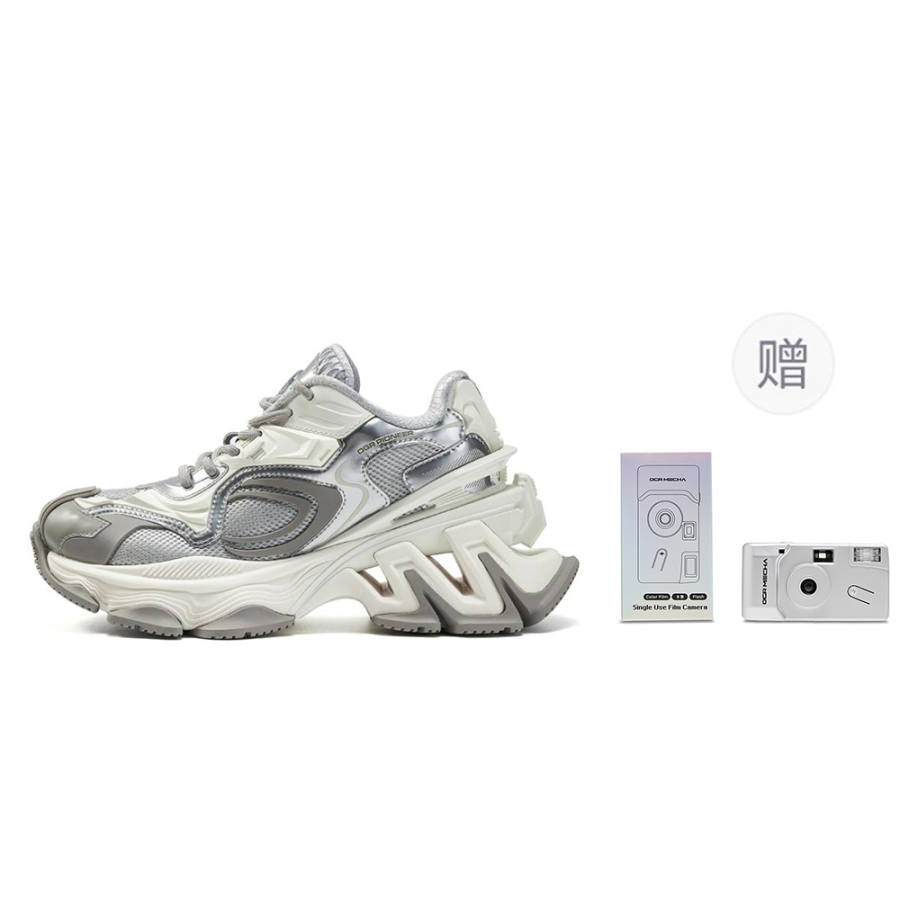 OGR R Line Pioneer Low top Chunky Sneakers Unisex Silver