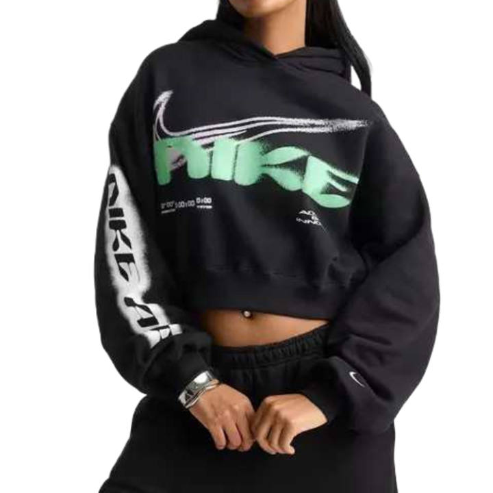 Nike Nike Sweatshirts Women's Black/Sail White Hooded Non Detachable Moderate