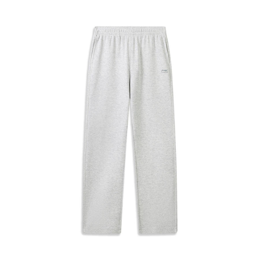 Li-Ning Li Ning Sports Life Collection Knitted Sweatpants Women's Heather Gray Deep Antarctic Gray Moderate Straight Fit Pants