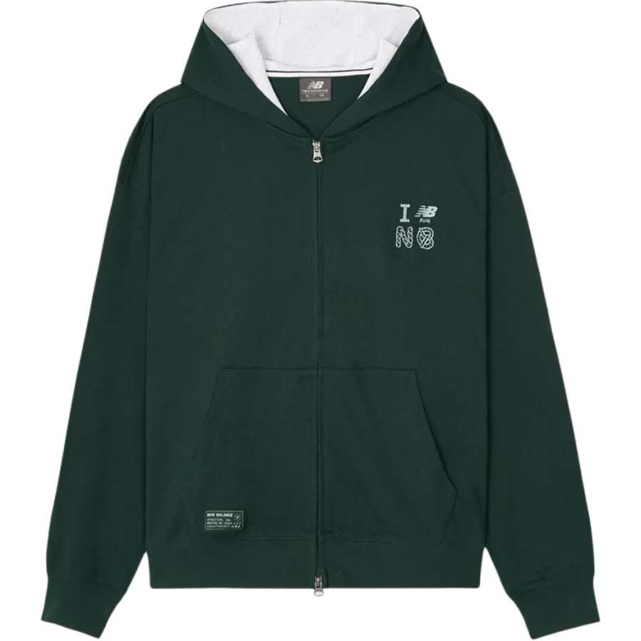 New Balance New Balance Sweatshirts Unisex Green Hooded Non Detachable Moderate