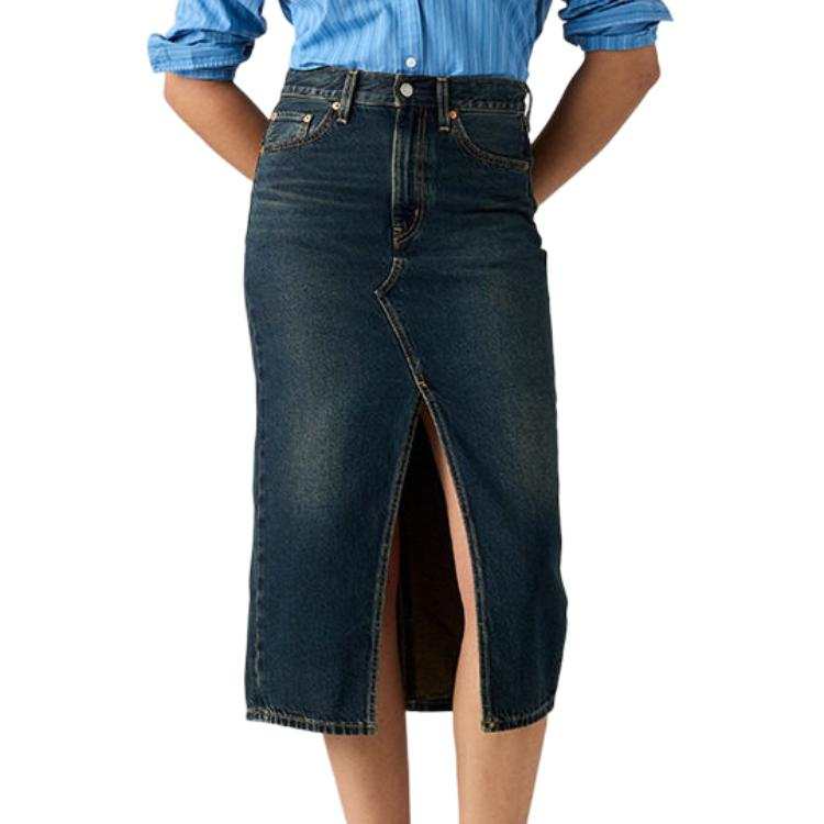 Levis Levis Denim Long Skirts Women's Dark Blue Moderate