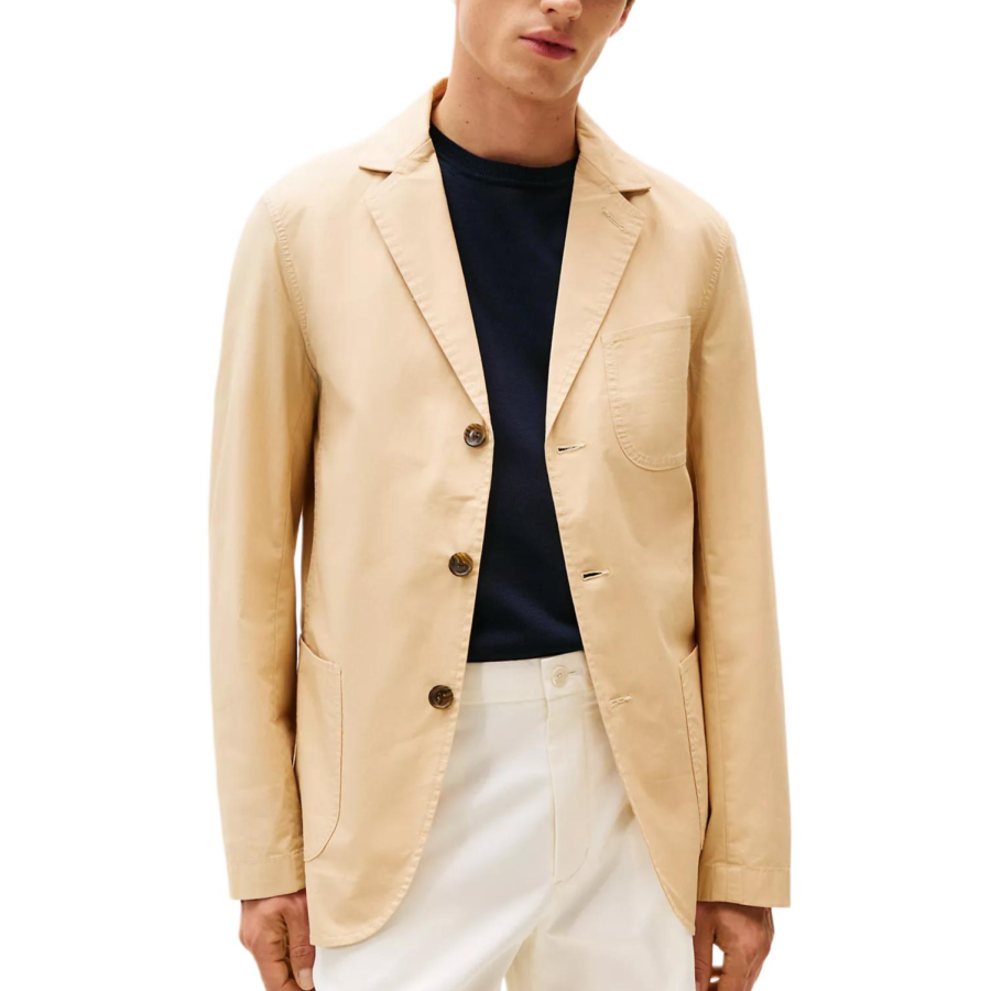 Tommy Hilfiger Business Suits Men's Yellow Brown Suit Collar Moderate