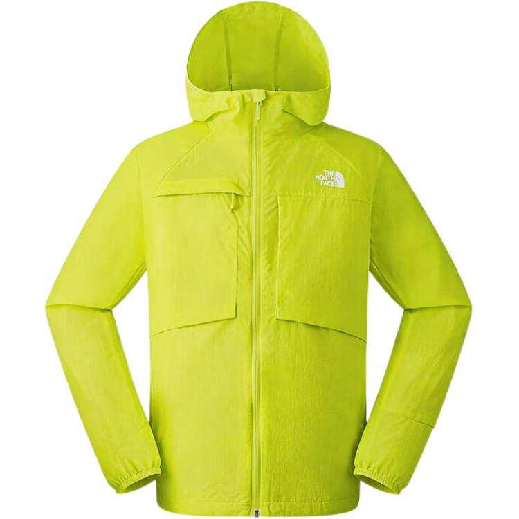 THE NORTH FACE Sun Protection Jackets Men's Neon Yellow Hooded Non Detachable Thin