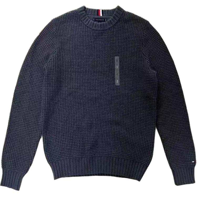 Tommy Hilfiger Sweaters Men's Black Gray Color Crew Neck Moderate