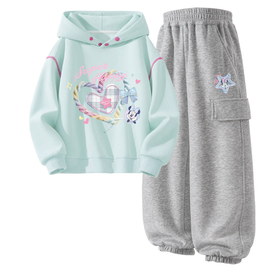 Disney Kids Casual Sportswear Hooded Non Detachable Moderate Stretch Breathable