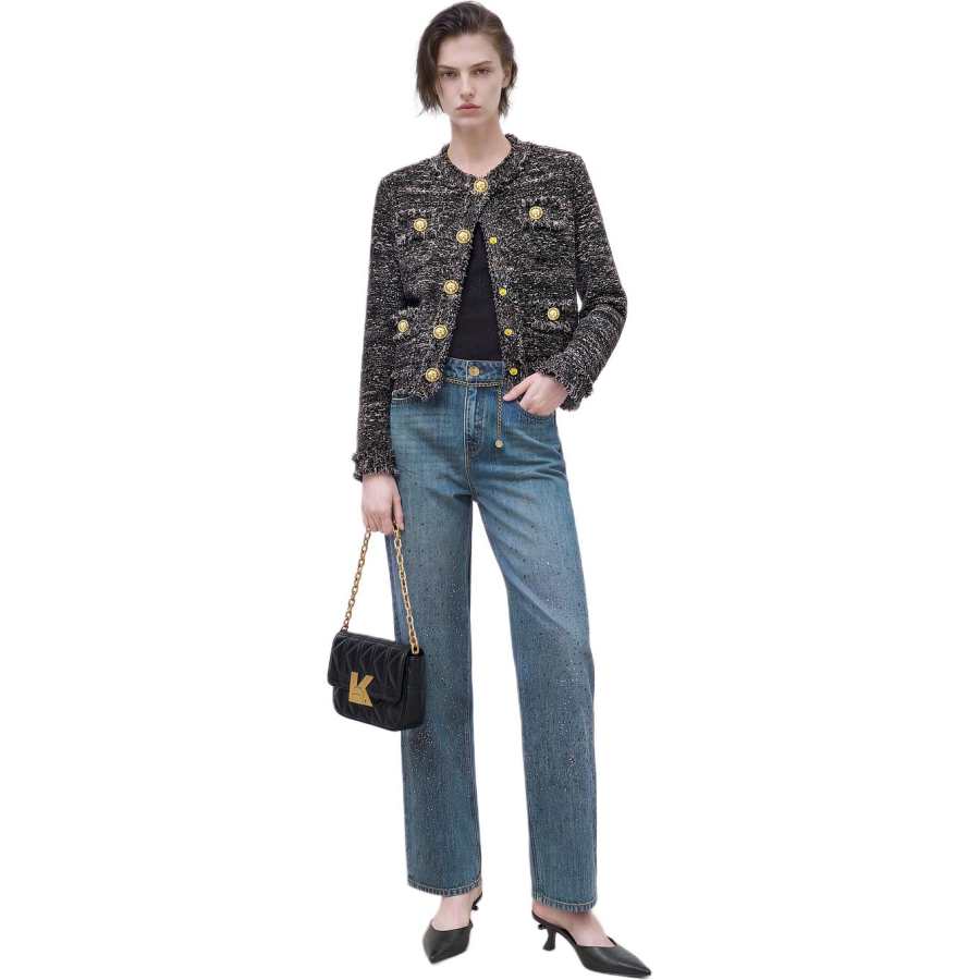 KARL LAGERFELD / Karl Lagerfeld Jeans Jackets Women's Gray Crew Neck Moderate