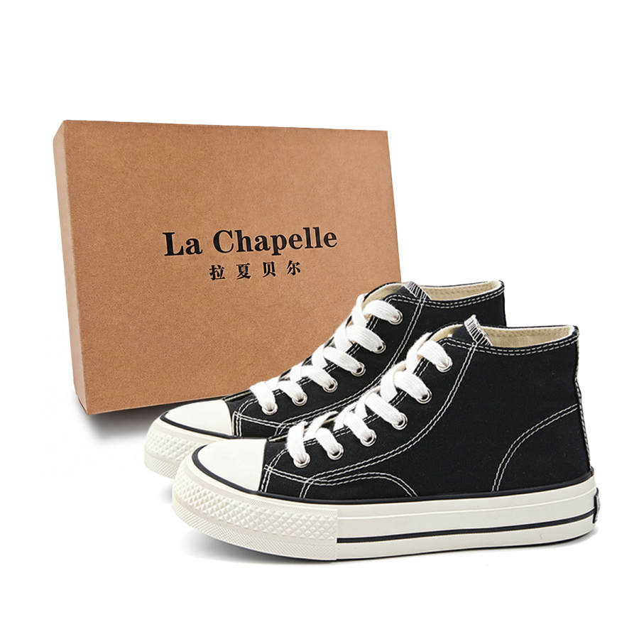 La Chapelle Abrasion Resistant High top Canvas Shoes Women's Black