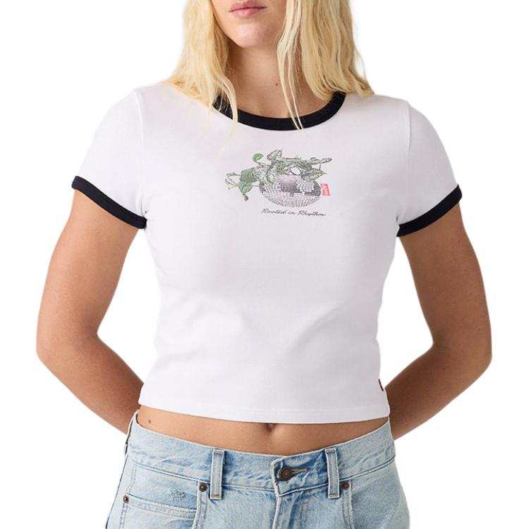 Levis Levis T Shirts Women's White Crew Neck