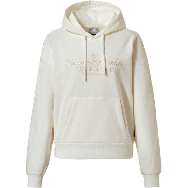 New Balance New Balance Sweatshirts Women's Ivory White Hooded Non Detachable Moderate
