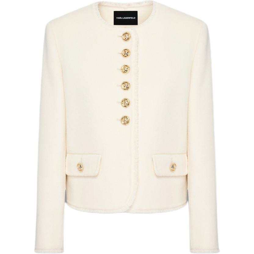 KARL LAGERFELD / Karl Lagerfeld Jeans Jackets Women's White Crew Neck Moderate