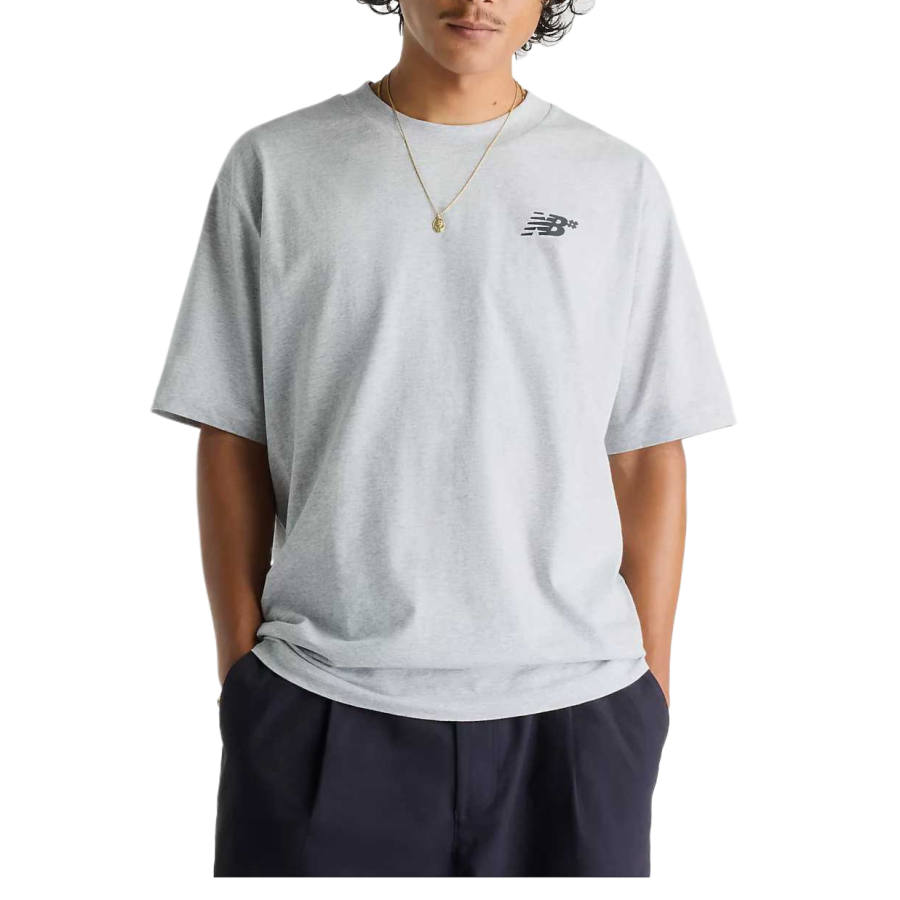 New Balance New Balance T Shirts Men's Sport Gray Crew Neck Moderate