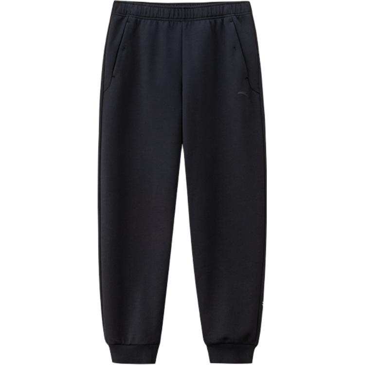 ANTA Variety Training Collection Knitted Sweatpants Men's Black Moderate Cuffed Pants