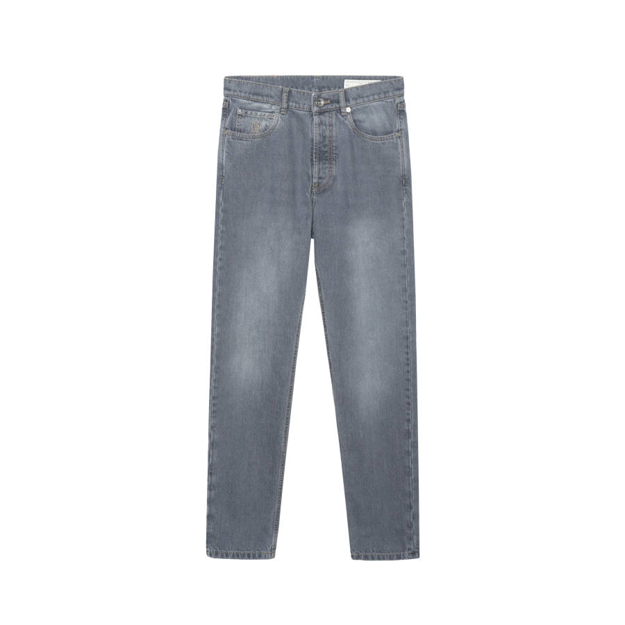 Brunello Cucinelli Brunello Cucinelli Logo Patch Garment Dyed Jeans