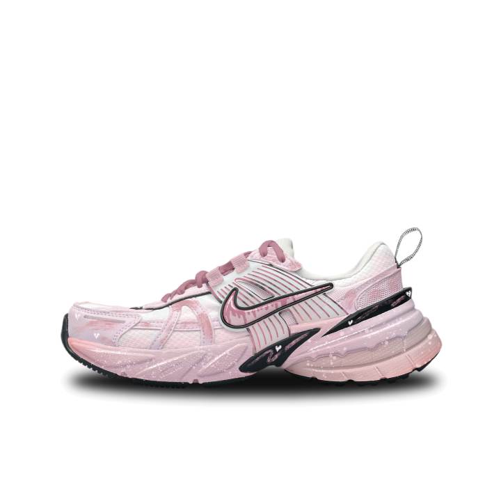 Nike Nike V2K Run Running Shoes Women's Low Top Pink Black Color Block Graffiti