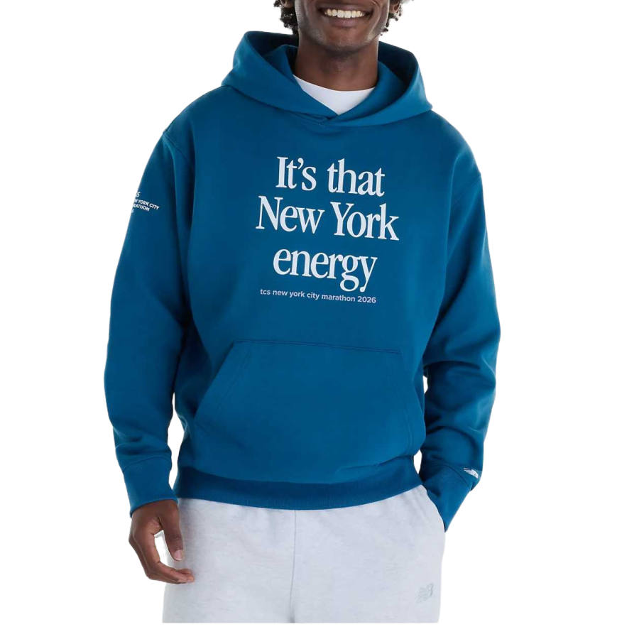 New Balance New Balance NYC Marathon Sweatshirts Men's Blue Hooded Non Detachable Moderate