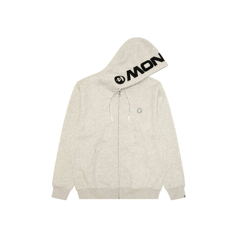Aape Sweatshirts Men's Gray White WH2 Hooded Non Detachable Moderate Cardigan