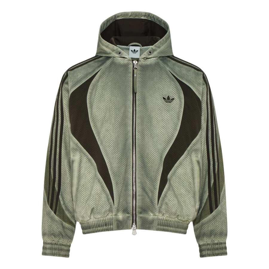 Adidas Originals Jackets Unisex Pebble Silver Gray Hooded Non Detachable Moderate Straight Fit