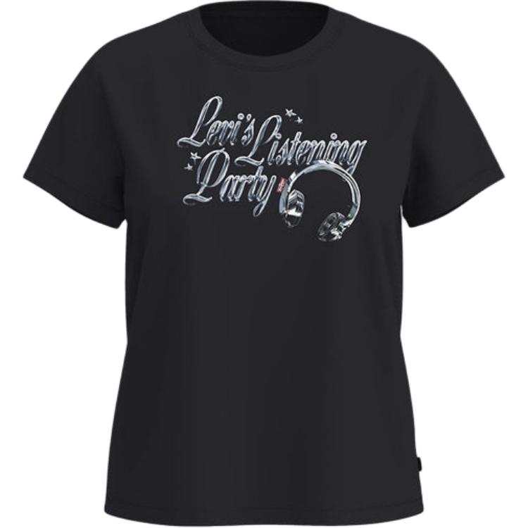Levis Levis T Shirts Women's Black Crew Neck