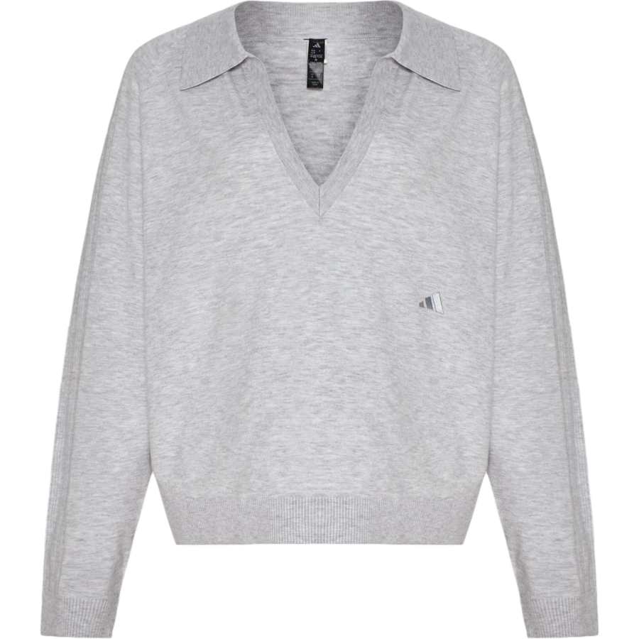 Adidas Adidas Knitwear Women's Light Heather Gray V Neck Moderate