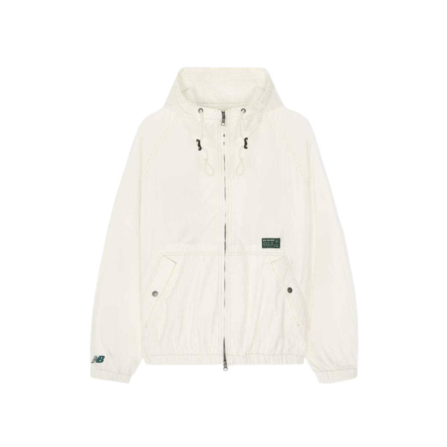 New Balance New Balance Jackets Men's Ivory White Hooded Non Detachable Moderate Straight Fit