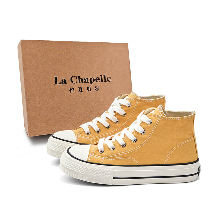 La Chapelle Abrasion Resistant Quick Dry Abrasion Resistant Quick Dry High top Canvas Shoes Women's Yellow