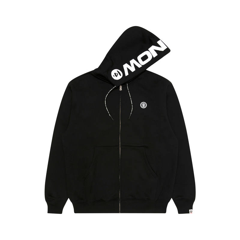 Aape Sweatshirts Men's Black BKX Hooded Non Detachable Moderate Cardigan